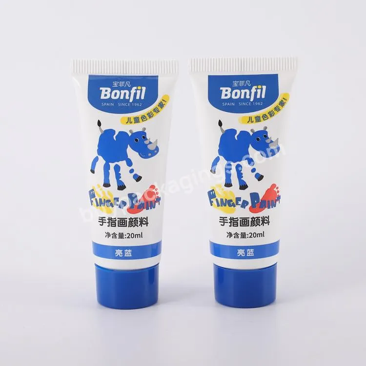 Factory Customized Printing Logo Aluminum Plastic Tube 24 Color Solid Color Pigment Tube Finger Painting Packaging Tube