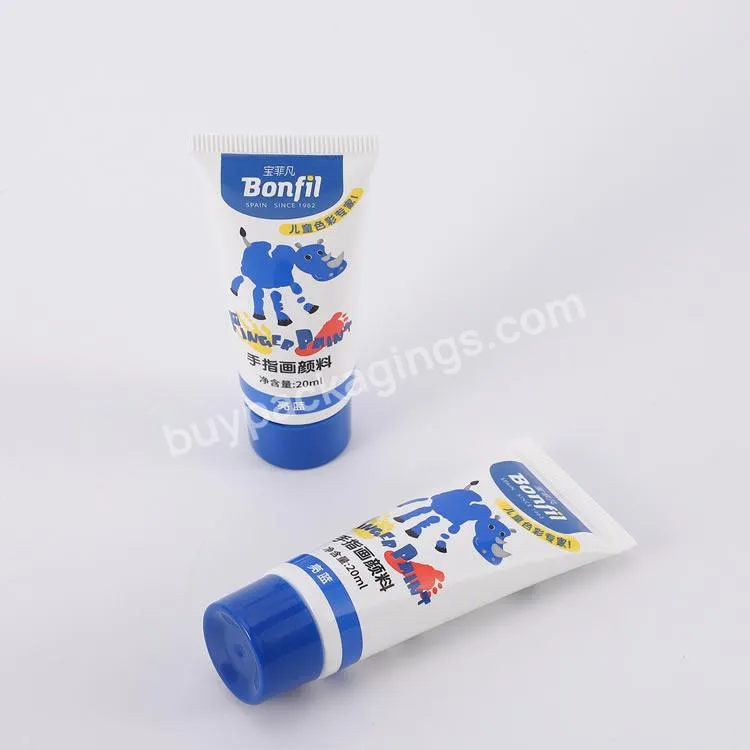 Factory Customized Printing Logo Aluminum Plastic Tube 24 Color Solid Color Pigment Tube Finger Painting Packaging Tube