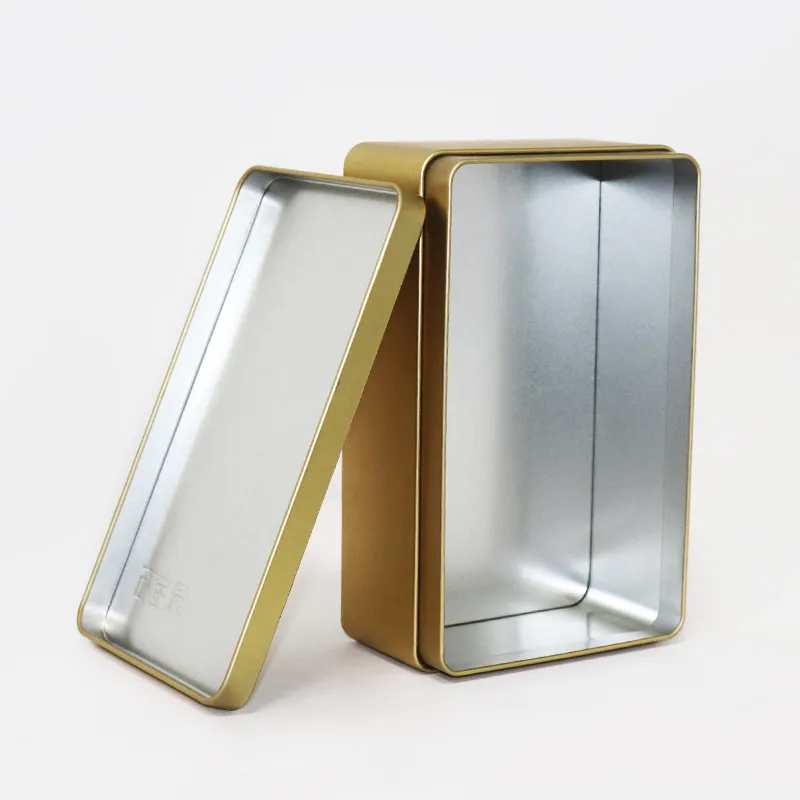 Factory Direct Eco Friendly Luxury wholesale custom storage Rectangular metal gift tin box Packaging largeTin Cans