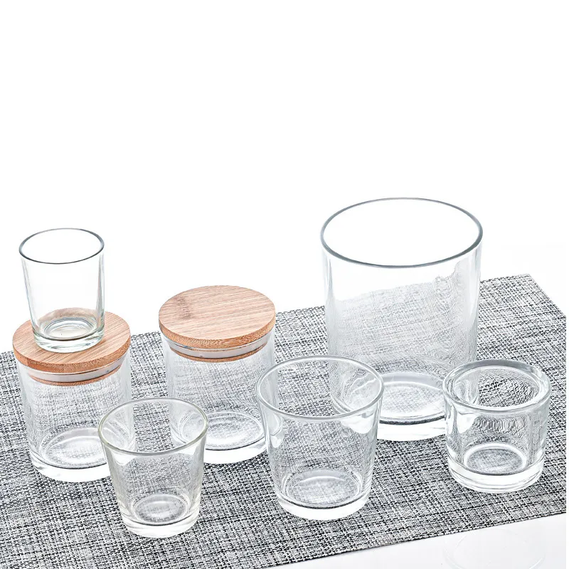 Factory Direct Sale  Aromatherapy Cup Candle Holder Multiple Size High Transparency Glass Material Bottle