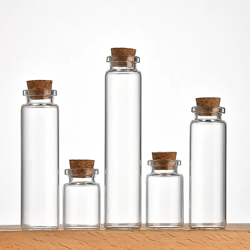 Factory Direct Sale Diameter Tube Wooden Stopper Transparent High Quality Material Glass bottle