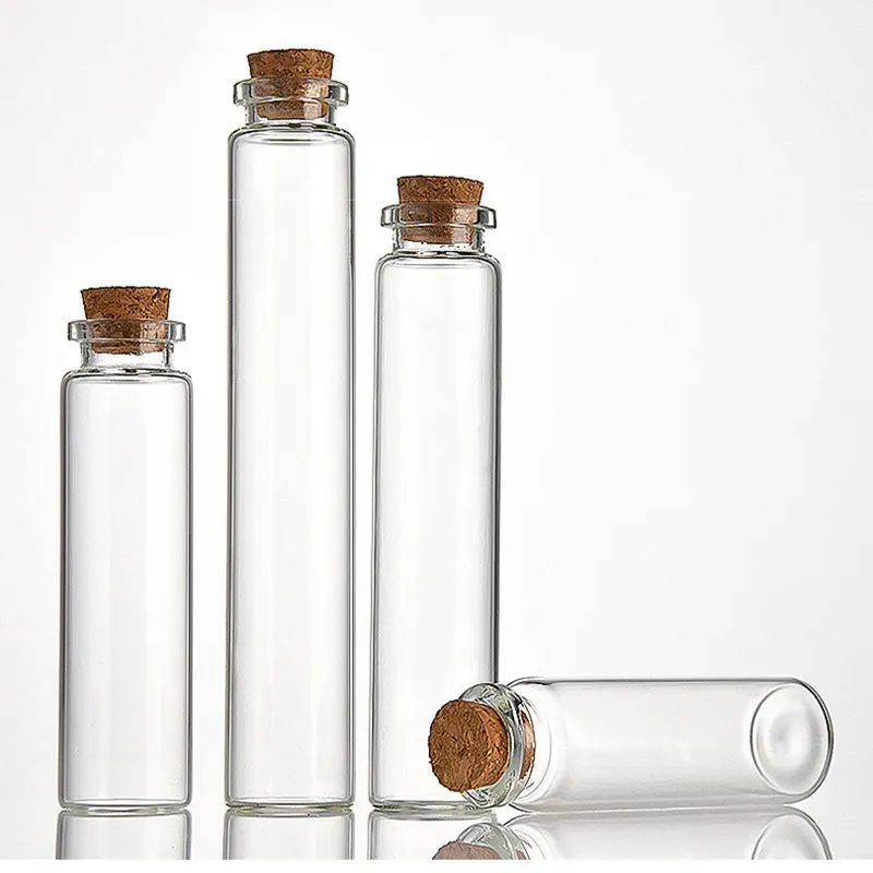 Factory Direct Sale Diameter Tube Wooden Stopper Transparent High Quality Material Glass bottle