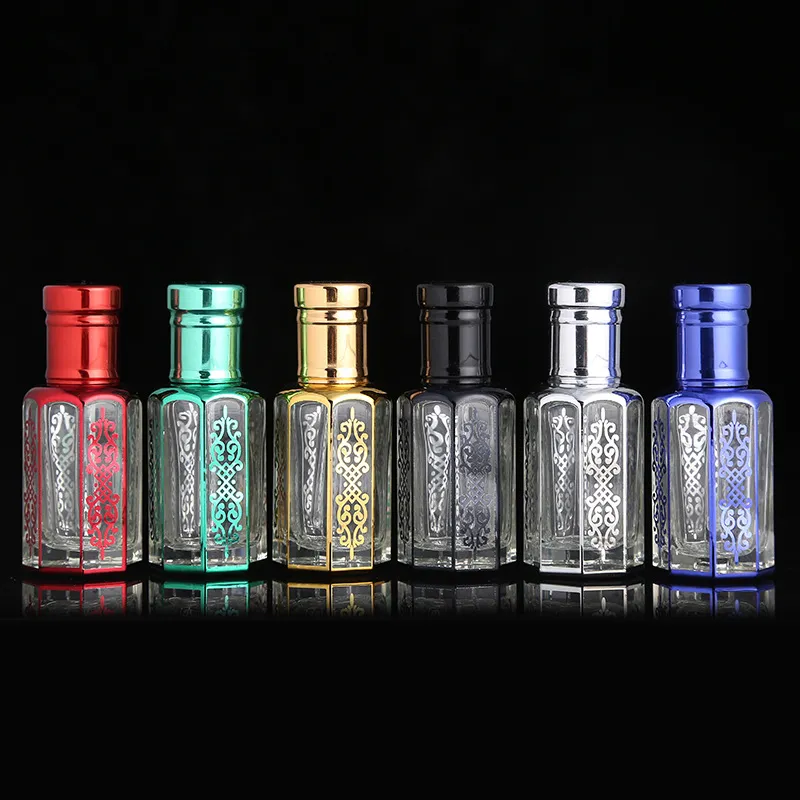 Factory Direct Sale Electroplated Transparent Multiple Color Essential Oil Cosmetics Package Perfume Bottle