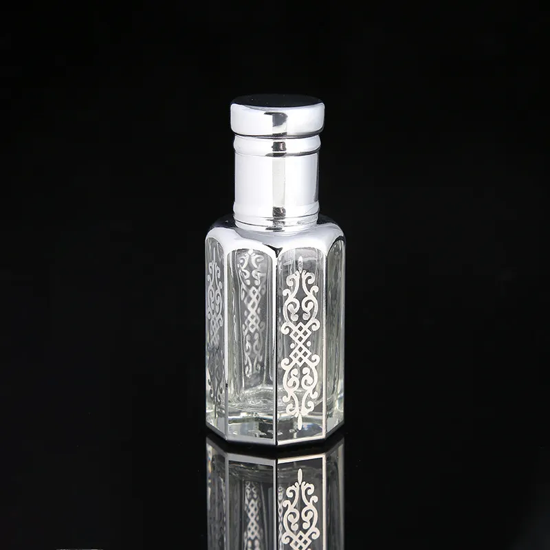 Factory Direct Sale Electroplated Transparent Multiple Color Essential Oil Cosmetics Package Perfume Bottle