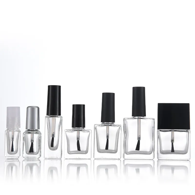 Factory Direct Sale Promotion  Empty Bottle With Brush Multiple Size Glass Material  Nail Polish Bottle