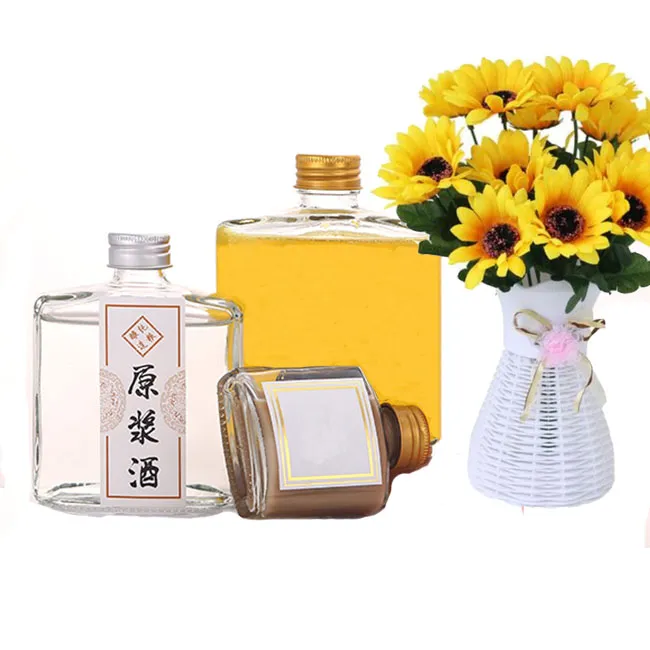 Factory Direct Sales 50ml 100ml 180ml 200ml 250ml Glass Square Liquor Bottles