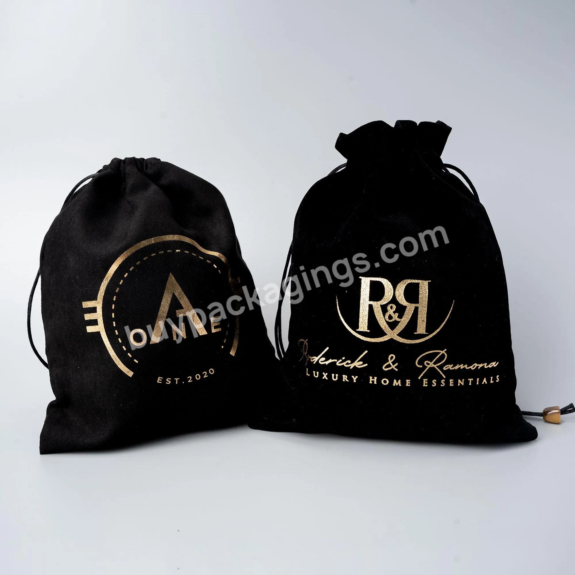 Factory Direct Sales Dustproof Storage Draw String Gift Bags Velvet Bag With Logo