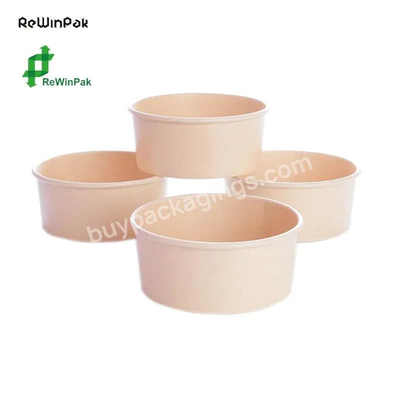 Factory Direct Selling Disposable Bambo Pulp Paper Round Salad Bowl 500ml With High Quality