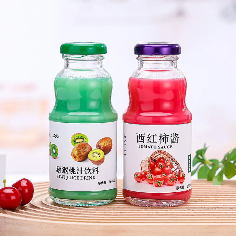 Factory Direct Supplier 250ml Fruit Vinegar Coffee and Tea Liquid Glass Beverage Bottle with Lid