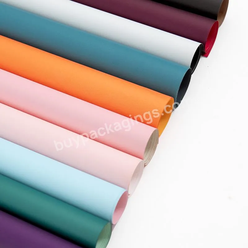 Factory Directly New Solid Color Flower Wrapping Kraft Paper Korean Bouquet Wrapping Paper