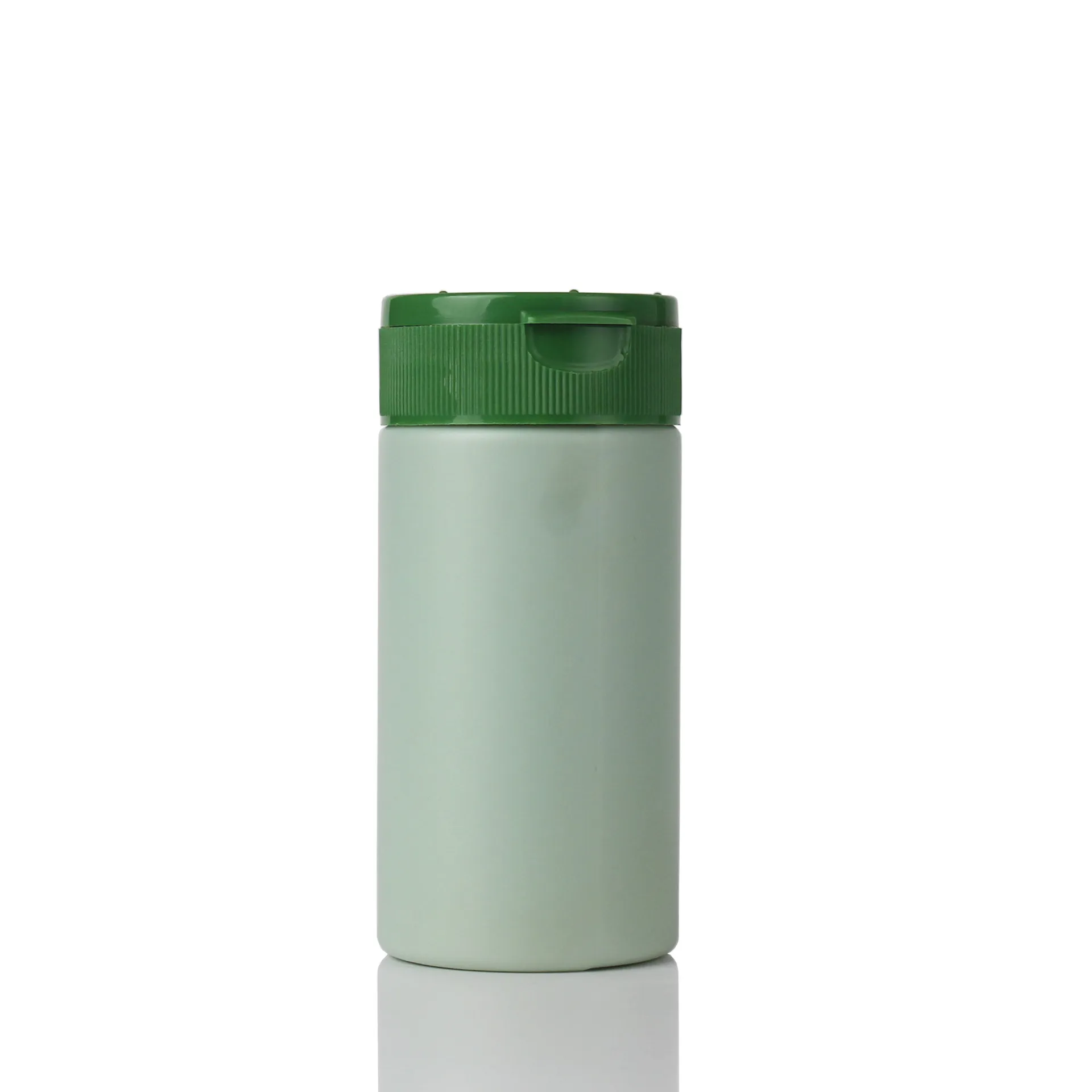 Factory Directly Sale  200cc  White Green Color Bottle with hole Powder Can Pepper Bottle PET Plastic Jar