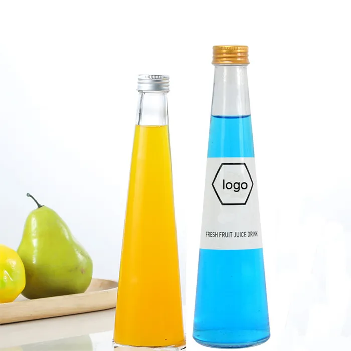 Factory Directly Sells 330ml Frosted Glass Enzyme Bottle Cone-Shaped Beverage Bottle Homemade Liquor Glass Bottle