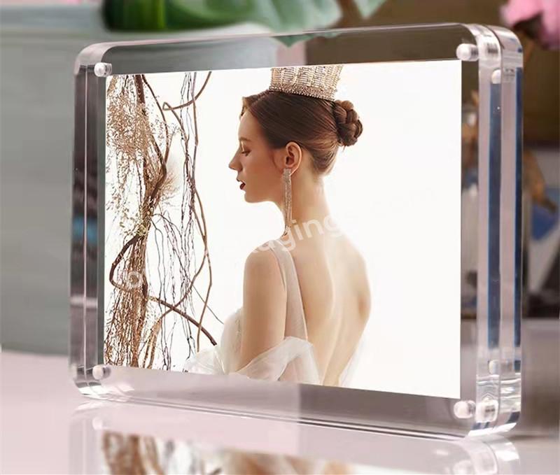 Factory Made Acrylic Magnet Photo Frame For Picture Holder Acrylic Round Corner Photo Frame