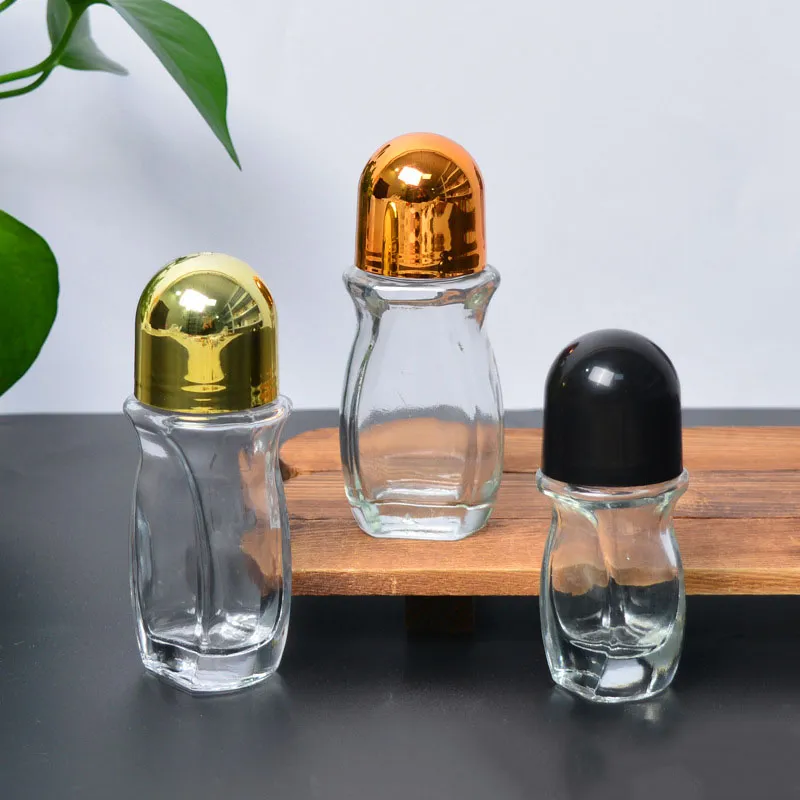 Factory Manufacture Directly Supplier 30ml 55ml Glass Bottle Essential Oil Flat Shape Cosmetic