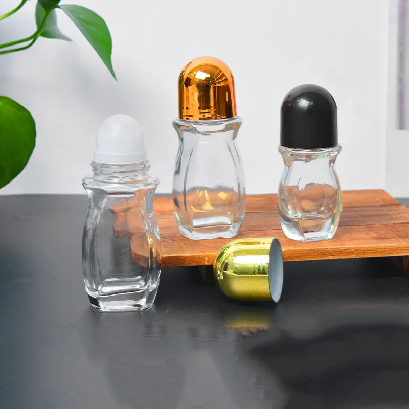 Factory Manufacture Directly Supplier 30ml 55ml Glass Bottle Essential Oil Flat Shape Cosmetic