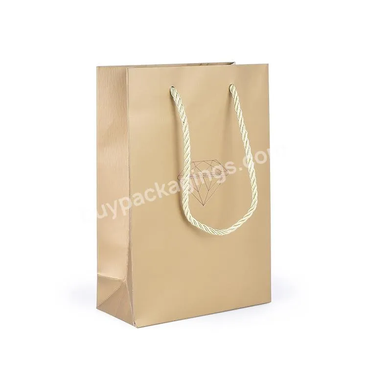 Factory Metallic Cardboard Gold Paper Gift Shopping Bag Bolsas Metalizadas Para Regalo