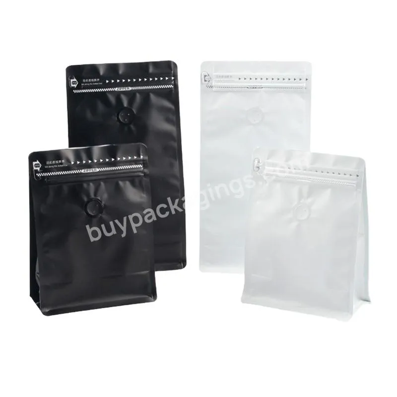 Factory Price Black Coffee Bean Packaging Zipper Bags With Valve For Food