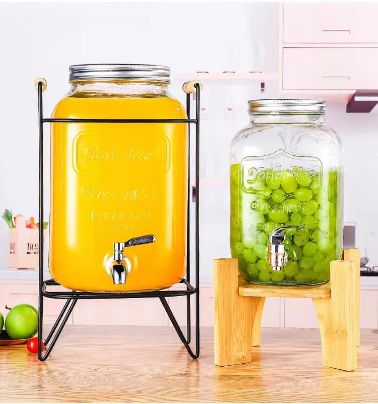 Factory Price Glass Beverage Dispenser Glass Jars For Liquid Juice Jars With Tap