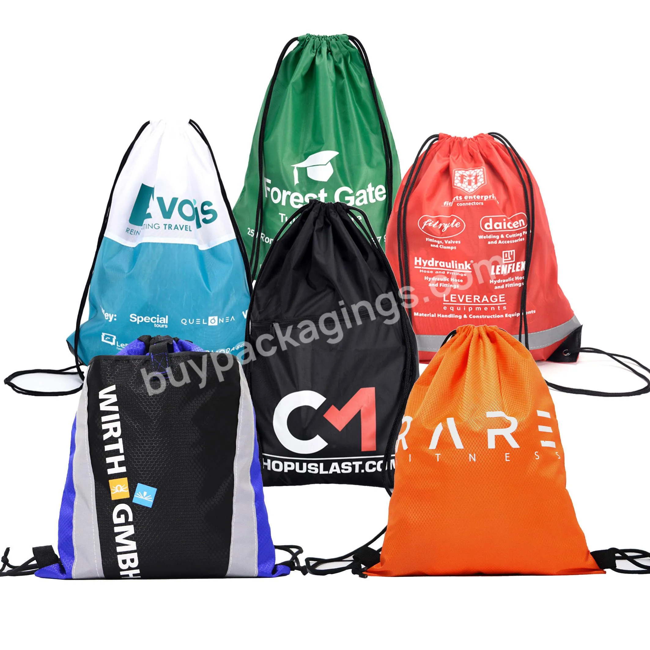 Factory Price Gym Sports Custom Logo Custom Logo Promotional Printing Drawstring Sport Backpack Poly Drawstring Bag