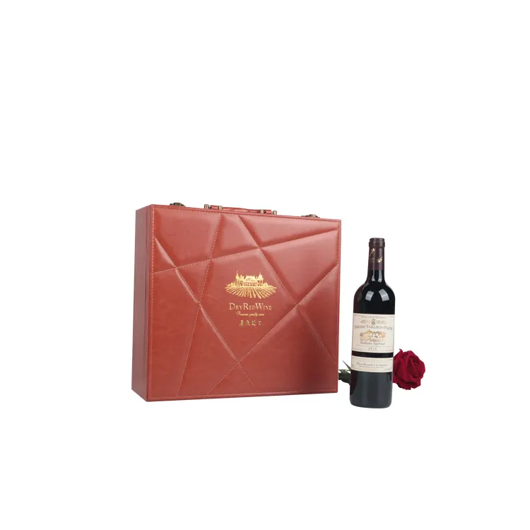Factory Price High-end Gift Packaging Products Custom Luxury Pu Leather Box Wine Bottle Packing Box Customize Beverage