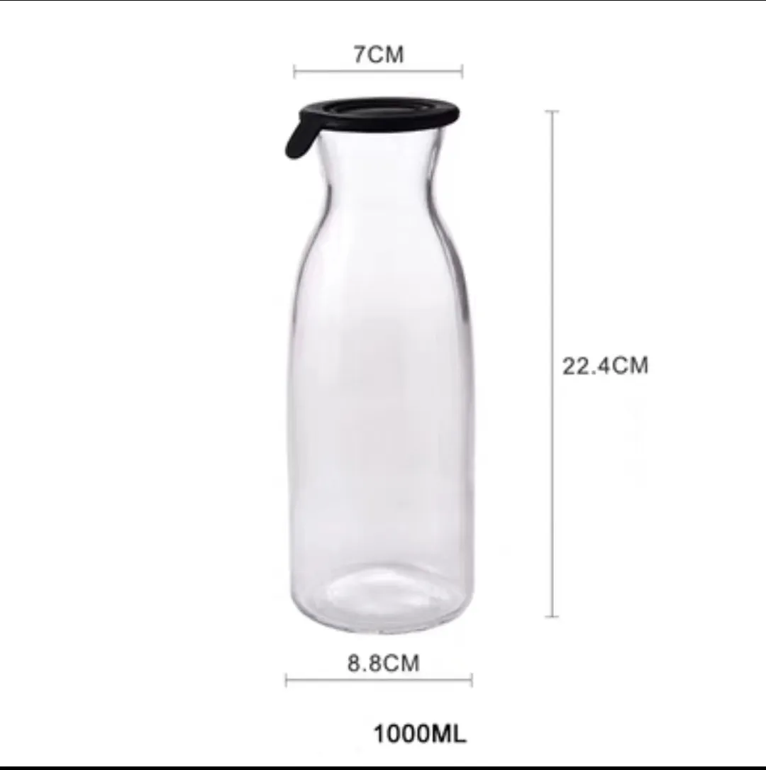 Factory Provided Custom Logo New Style 500Ml 1000ml Milk Glass Bottle With Silicone Sealed Cap