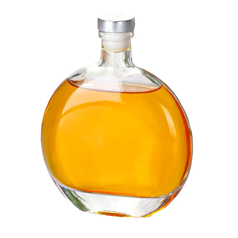 Factory Provided Empty Wine Liquor Storage Glass Bottle Juice Clear Glass Bottles With Sealing Cork