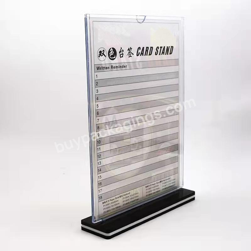 Factory Quality Splittable T-shaped Sign Display Stand Table Card Stand - Buy Menu Stand Card Holder Advertising Business Card Display Holder A4 A5 Double Sided Table Sign Display Stand For Office Or School,Manufacturer Sales T-shape Sign Holder With