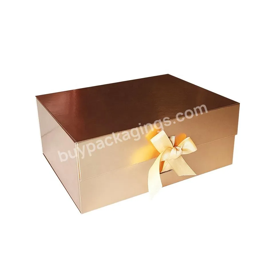 Factory Ribbon Closure Suitcase Gift Box Ribbon Packaging Box With Handles