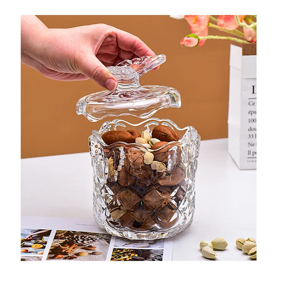 Factory Sale  Large Size Butterfly Shape High Transparency  Candy Cans with Lids Supply Glass Sugar Jar