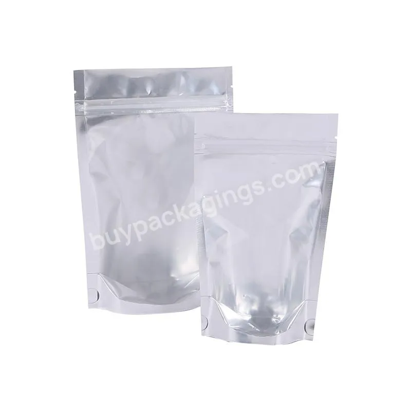 Factory Sale Various Rice Silver Resealable Stand Up Pouch With Zipper