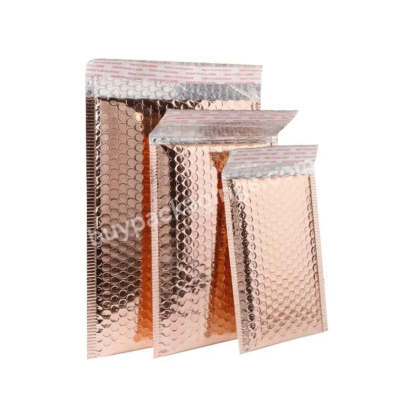 Factory Supplier Rose Gold Metallic Bubble Mailer 4x8 Padded Envelope Custom Shipping Envelope Aluminum Coated Bubble Bag