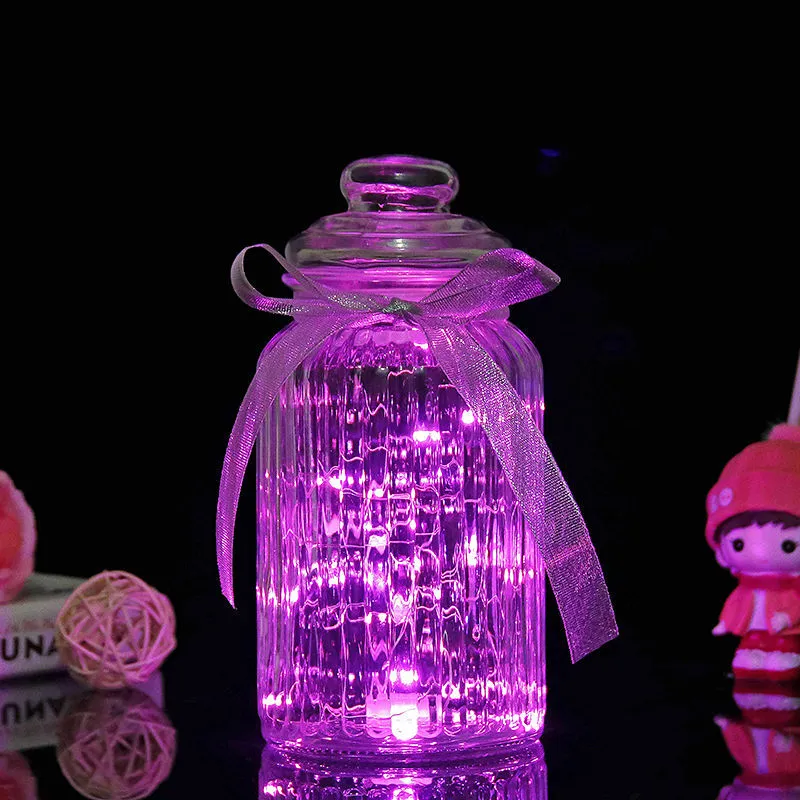 Factory Supply Cheap Price  Star Bottle LED Light String Glow Bottle For  Candy Vertical Grain Design Glass Jar