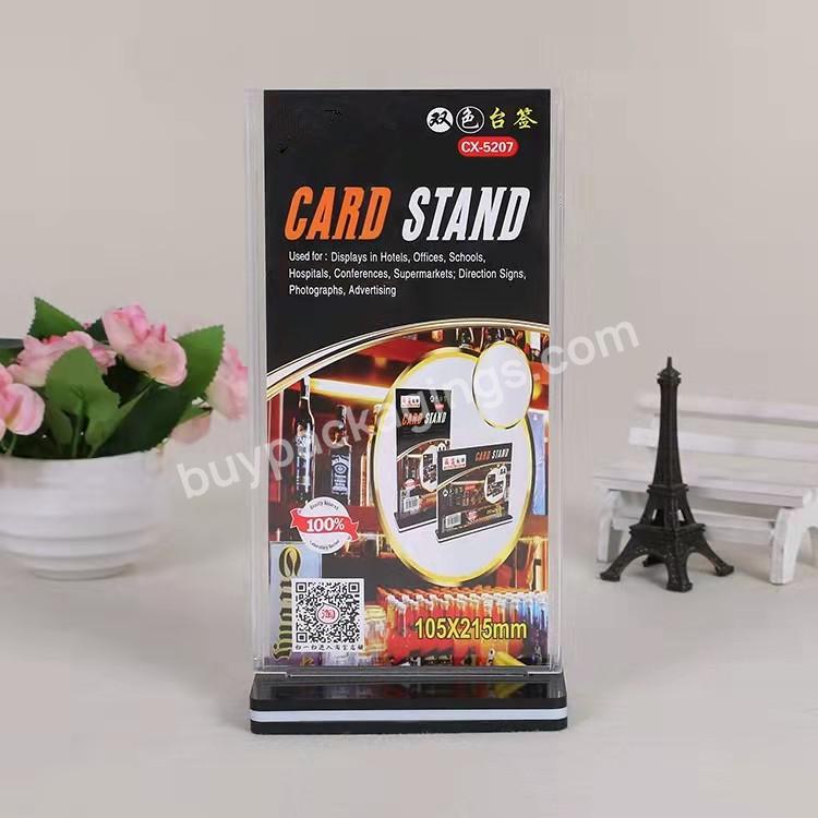 Factory Supply Fashionable Card Stand With Solid Steady Base Advertising Stand - Buy Popular Manufacturer Sales Ps Card Stand With Sound Base A5 Table Menu Holder,Hot Selling Solid T-shaped Plastic Menu Card Holder Stand A5 Sign Display Stand,Factory