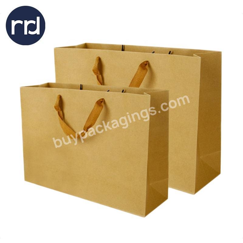 Factory Supply Kraft Paper Bag Custom Printed Brown Kraft Shopping Paper Bag With Handles
