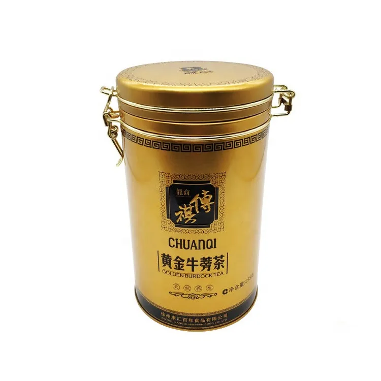 Factory tea candy gold square tins food container gift cookie mint coffee bean tin box for sale