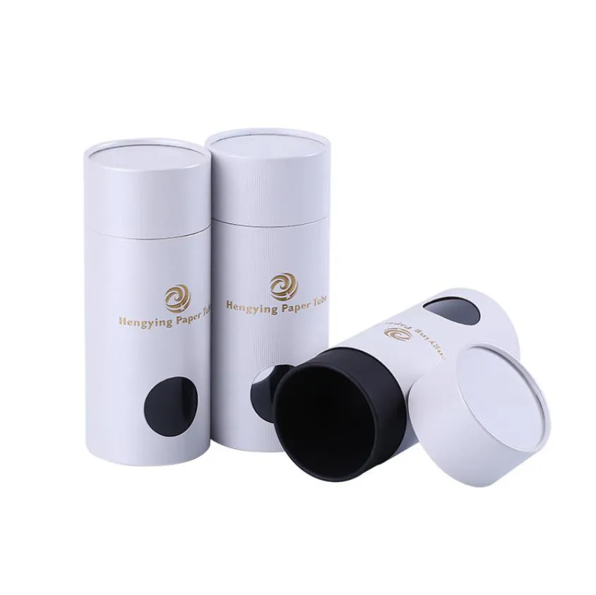 Factory wholesale printing tea box packaging tube packaging with PVC window