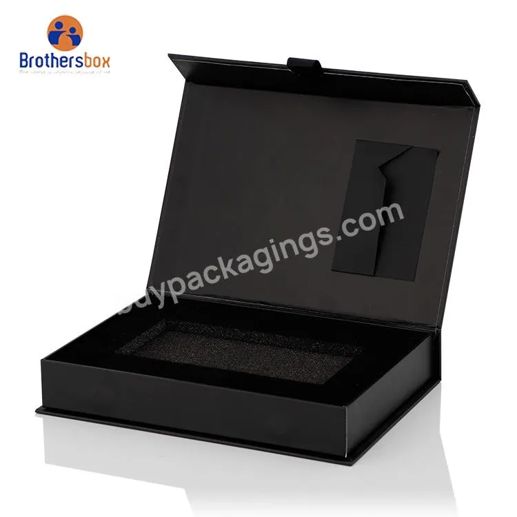 Fancy Black Custom Magnetic Lid Storage Cardboard Packaging Paper Flap Gift Box Luxury
