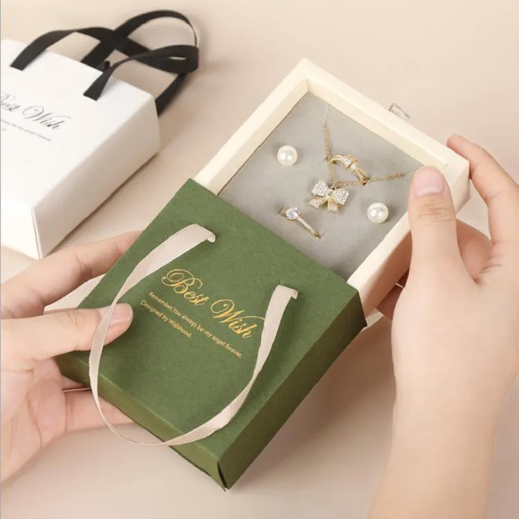 Fashion handle black Portable Display Drawer Earring Necklace Ring Jewelry gift Boxes