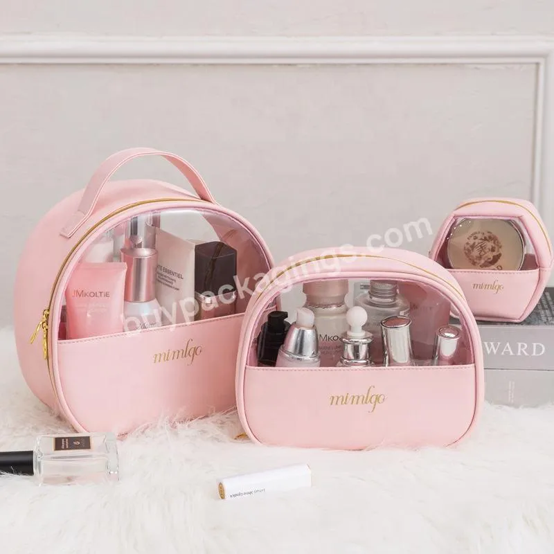 Fashion Luxury Waterproof Holder Transparent Toiletry Pouch Pu& Clear Pvc Promotional Cosmetic Makeup Bag - Buy Custom Makeup Bag,Transparent Cosmetic Bag,Clear Makeup Bags.