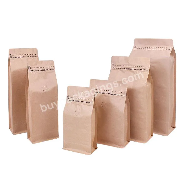 Flat Bottom Pouch Zipper Bag Aluminum Foil 1kg Coffee Bag Valve Bags Custom Printed Box Pouch