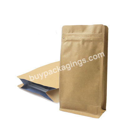 Flat Bottom Stand Up Ziplock Bag Brown Kraft Paper Ziplock Bags For Nut/dry Fruit