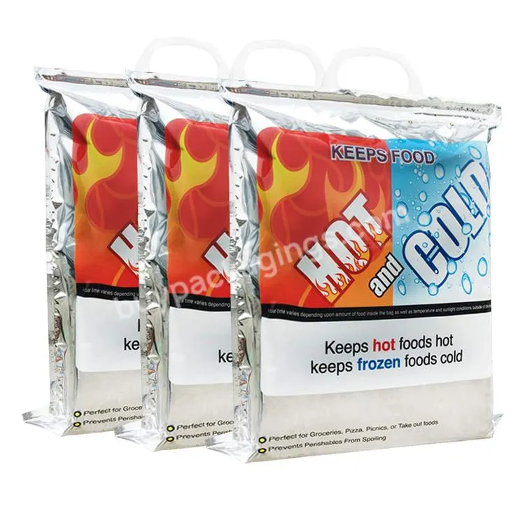 Foldable Disposable Aluminum Foil Insulated Food Delivery Waterproof Hot Cold Thermal Cooler Bag For Frozen Food