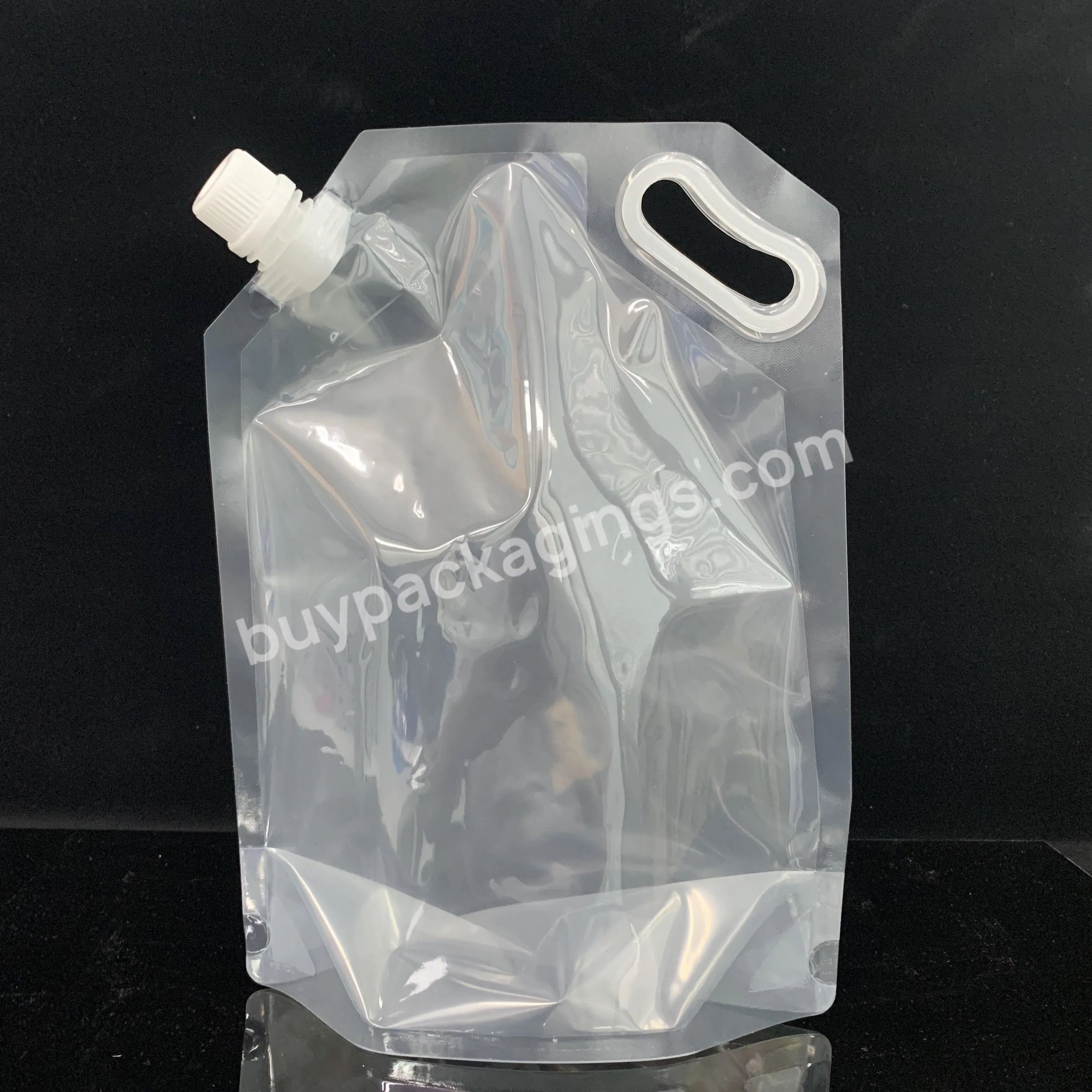 Foldable Food Grade Plastic Bag 1 Litre Stand Up Spout Pouch Packaging For Liquid Hand Washing