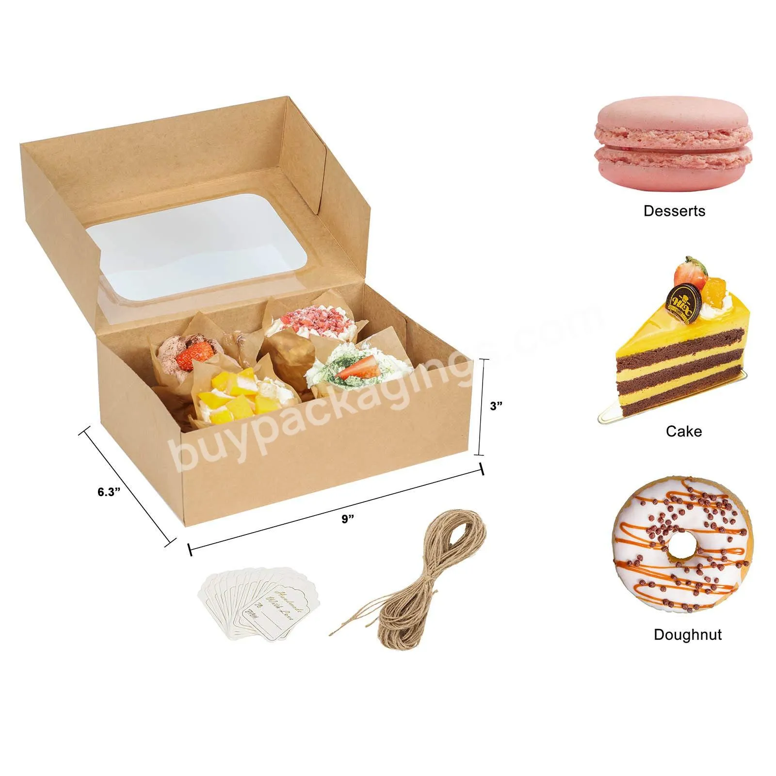 Foldable Printed Paper Box Packaged Wine Chocolate Sushi Kraft Paper Food Box With Clear Window