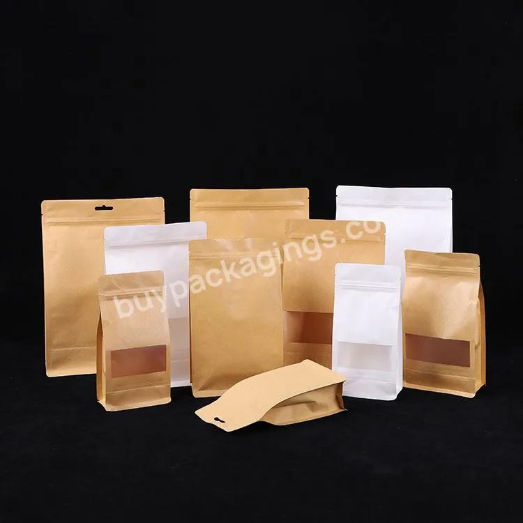 Food Grade Compostable Waterproof Paper Kraft Bag For Roasted Coffee