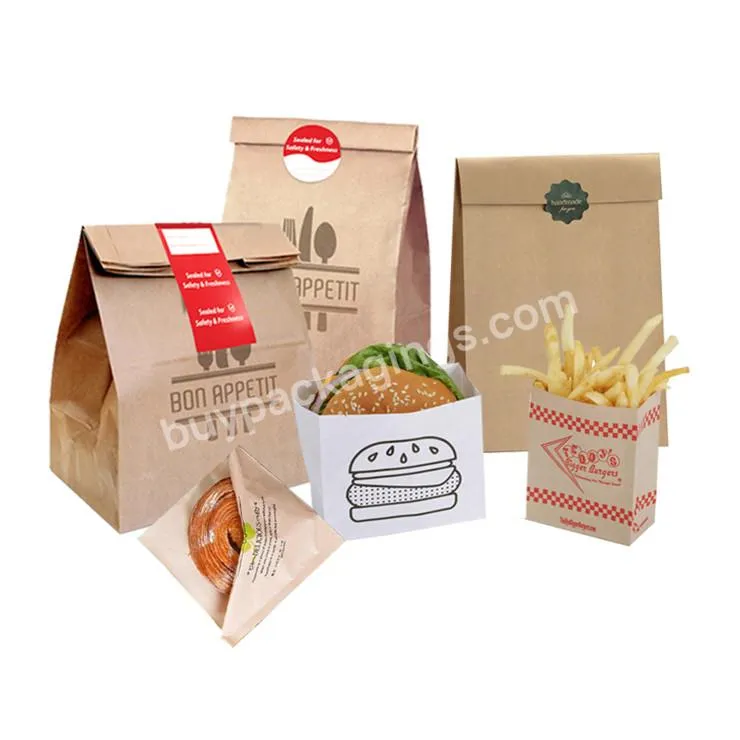 Food Grade Custom Greaseproof Grease Proof Chicken French Fries Paper Bag