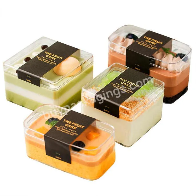 Food Transparent Plastic Cake Cup Mousse Dessert Fruit Party Packaging Containers With Lid