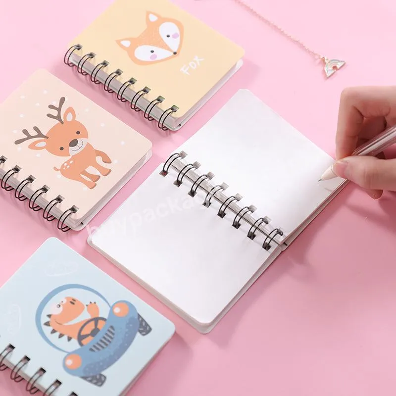 Free Sample Custom Creative Cartoon Animal Rollover Coil Student Portable A7 Notepad Notebook Pocket Book