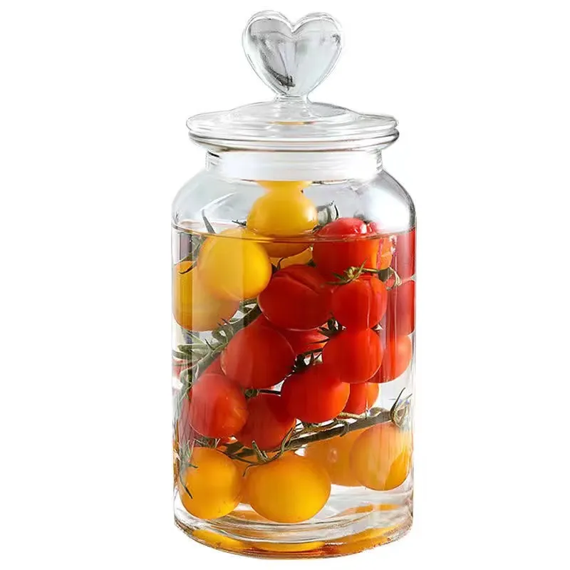 Free Samples Glass Lids Clear Glass Food Storage Jar 650ml950ml1350ml Custom Food Jar