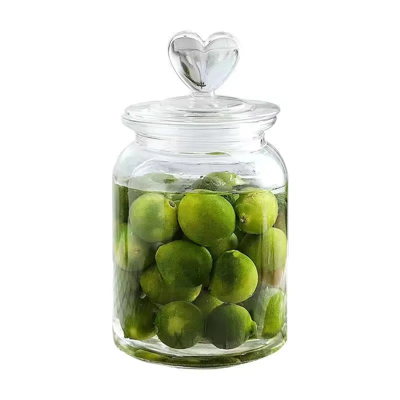 Free Samples Glass Lids Clear Glass Food Storage Jar 650ml950ml1350ml Custom Food Jar